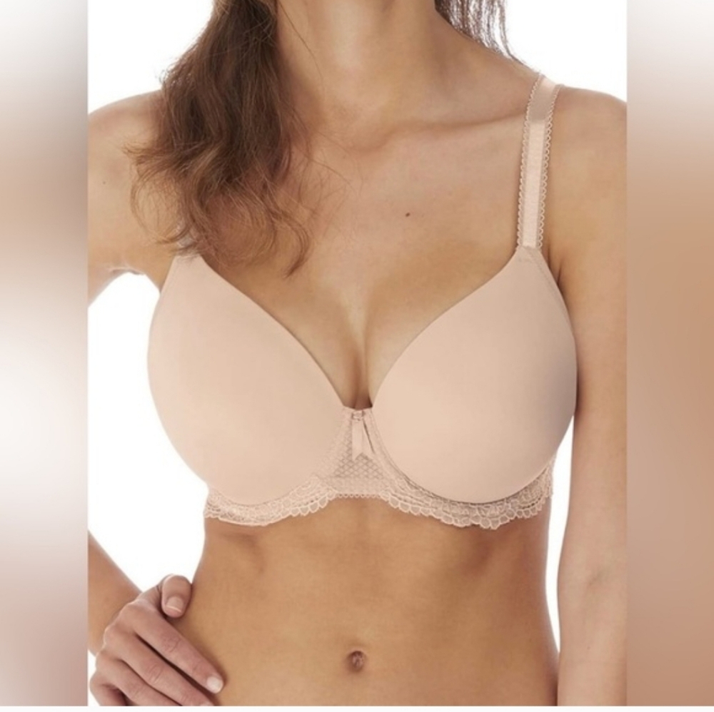 Freya Expressions Lace Trim Beige tshirt bra